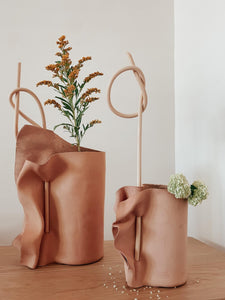 Wood Knot Leather Vase