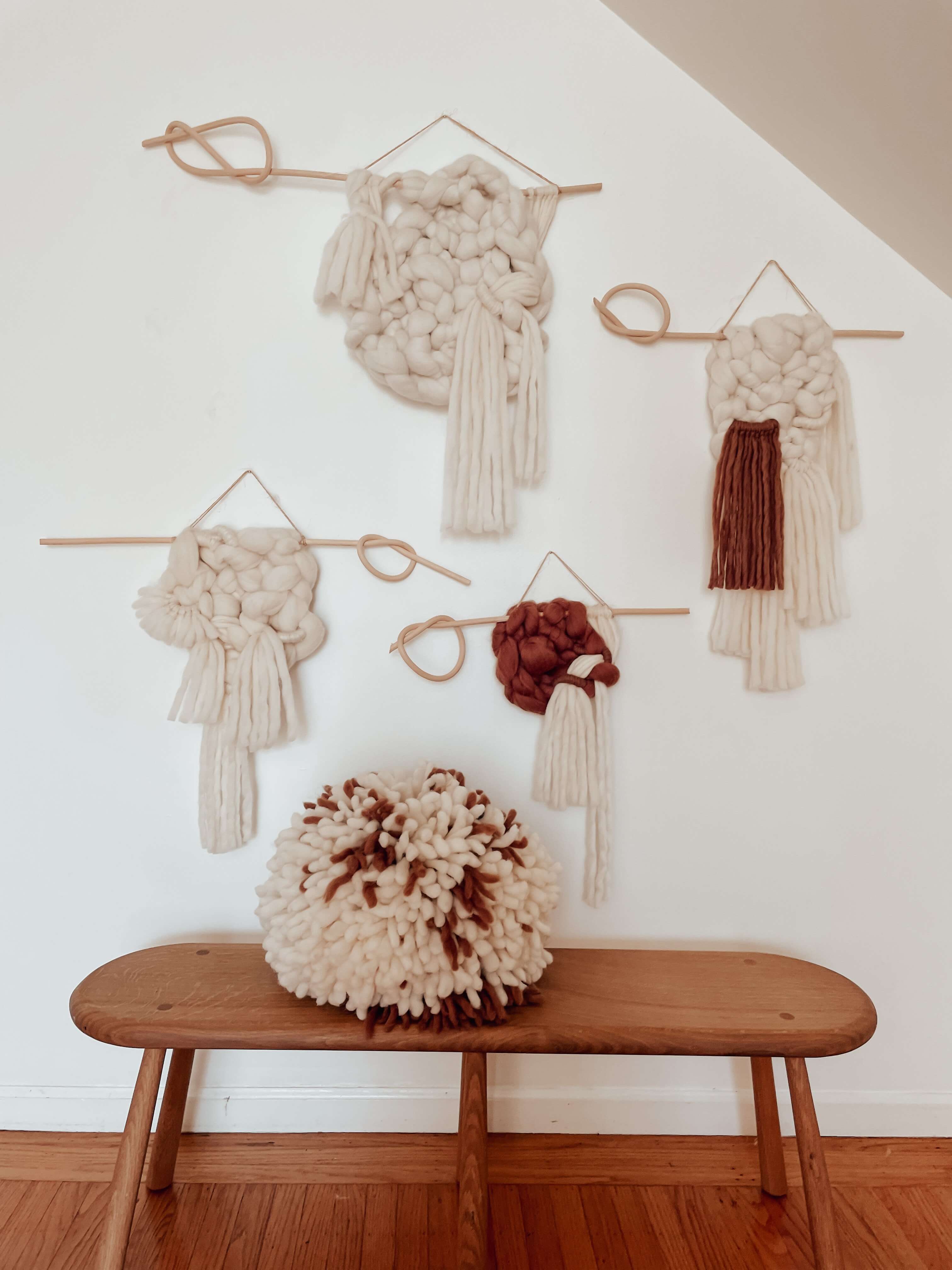 Wood Knot Wall Hanging In Warm Neutrals